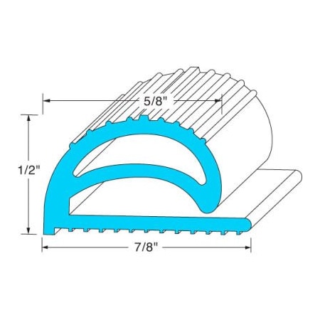 Allpoints 74-1000 Rubber Compression Door Gasket Strip - 7/8" x 1/2" 741000